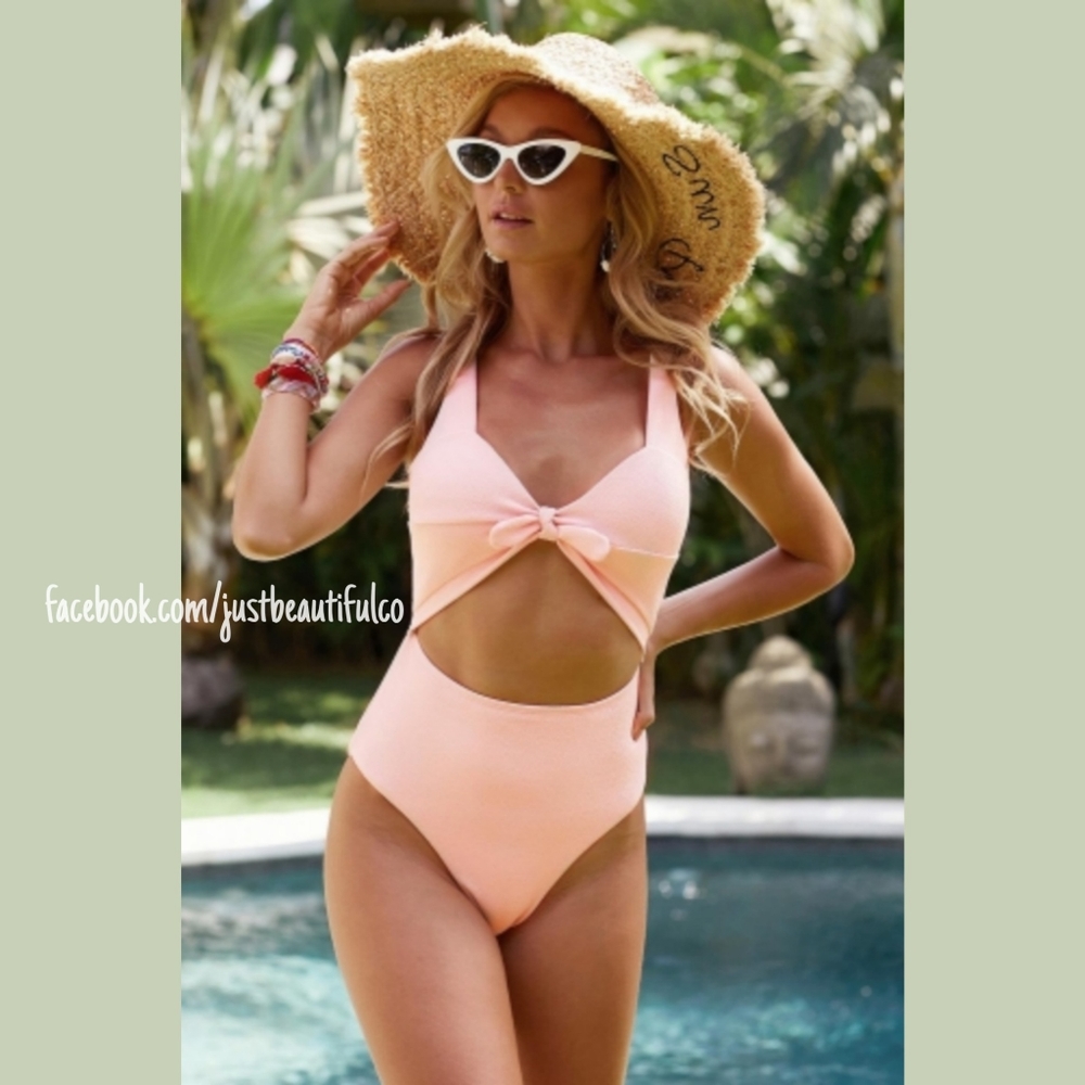 Pink Cut-Out One Piece Swimsuit